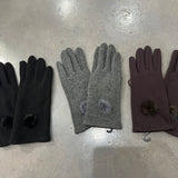 Chic Touchscreen Tech Gloves with Fur Ball - Multiple Colors Available