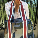 Case-Mate Jelly Tote w/ Phone Pouch in Navy Rugby Stripe