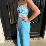 Ashton Jumpsuit in Aqua Blue