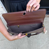 Andi Crocodile Long Clutch in Chocolate