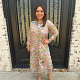 Vilagallo Cali Midi Button Up Shirt Dress