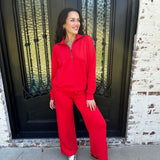 Spanx AirEssentials Wide Leg Pant in Red