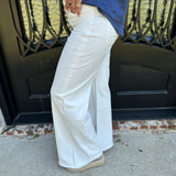 Maeve Cedar Mid Rise Wide Leg Jean in White