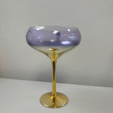 Colorful Frosted Martini Gold Trimmed Gilded Coupes