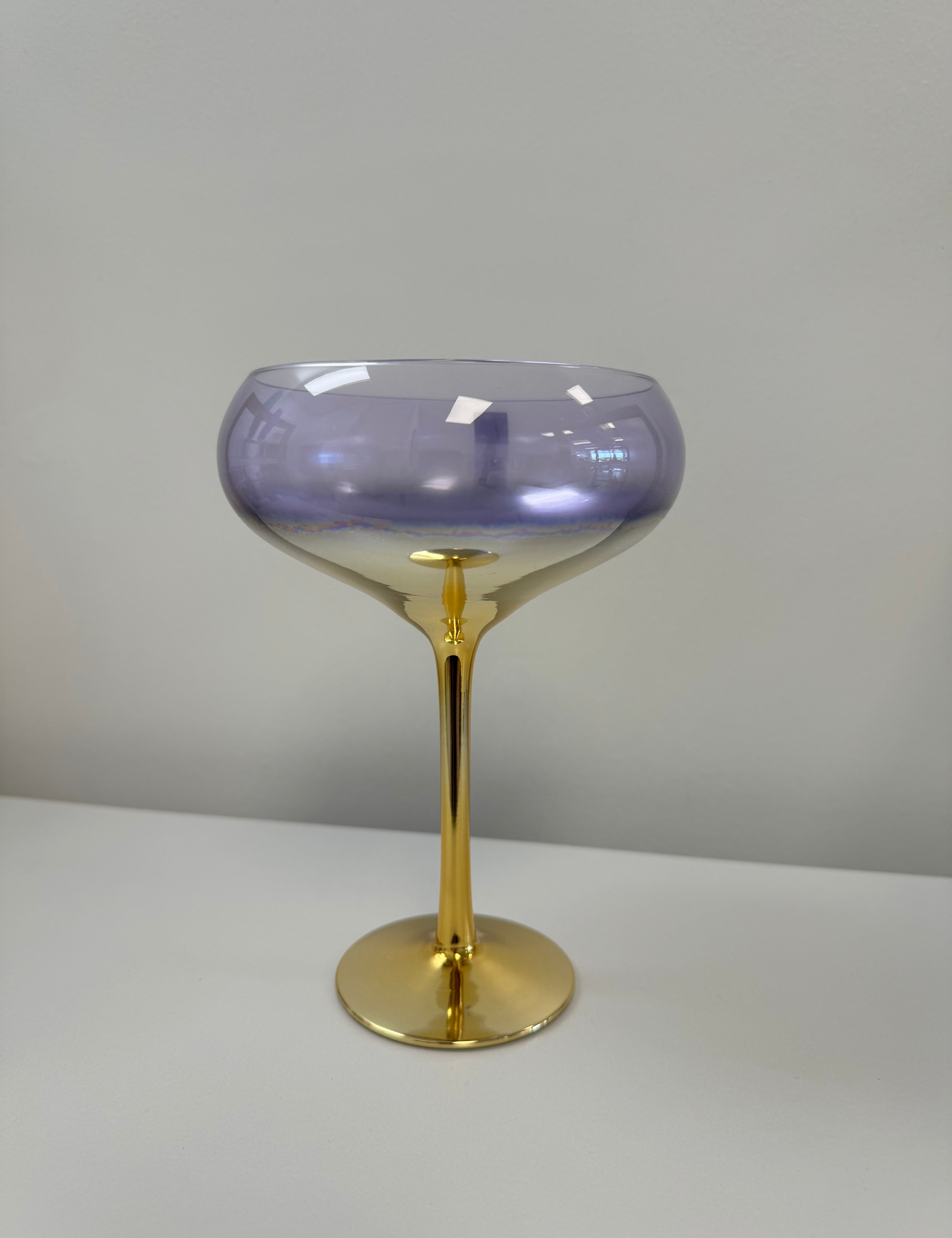 Colorful Frosted Martini Gold Trimmed Gilded Coupes
