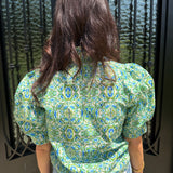 Greta Puff Sleeve in Green