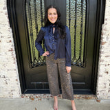 Michela Ruffle Button Down Top in Ink