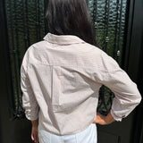 Dear John Cropped Adrianna Button Up Blouse in Mojave Stripe