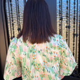 Lorie Placket Floral Print Top