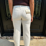 Maeve Mid Rise Straight Jean in White