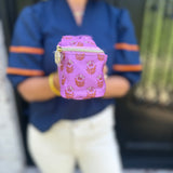 Mary Square Kiss and Makeup Mini Bag in Pink Floral and Venice Vines