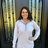 Spanx AirEssentials Brushed Half Zip in Luna Heather