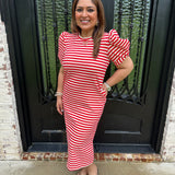 Cammy Midi Dress in Red