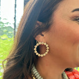 Circle Crystal Earrings in Champagne