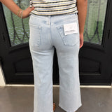 Bayeas Lisa Mid Rise Wide Leg Jean in Wathet