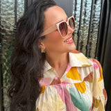 DIFF Thea Sunglasses in Nude + Brown Gradient