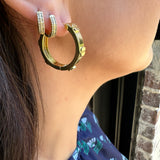 Gold Nailhead Hoop Earrings
