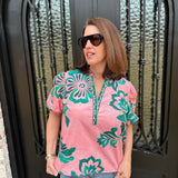 Maude Raya Top in Emerald Blush