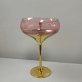 Colorful Frosted Martini Gold Trimmed Gilded Coupes