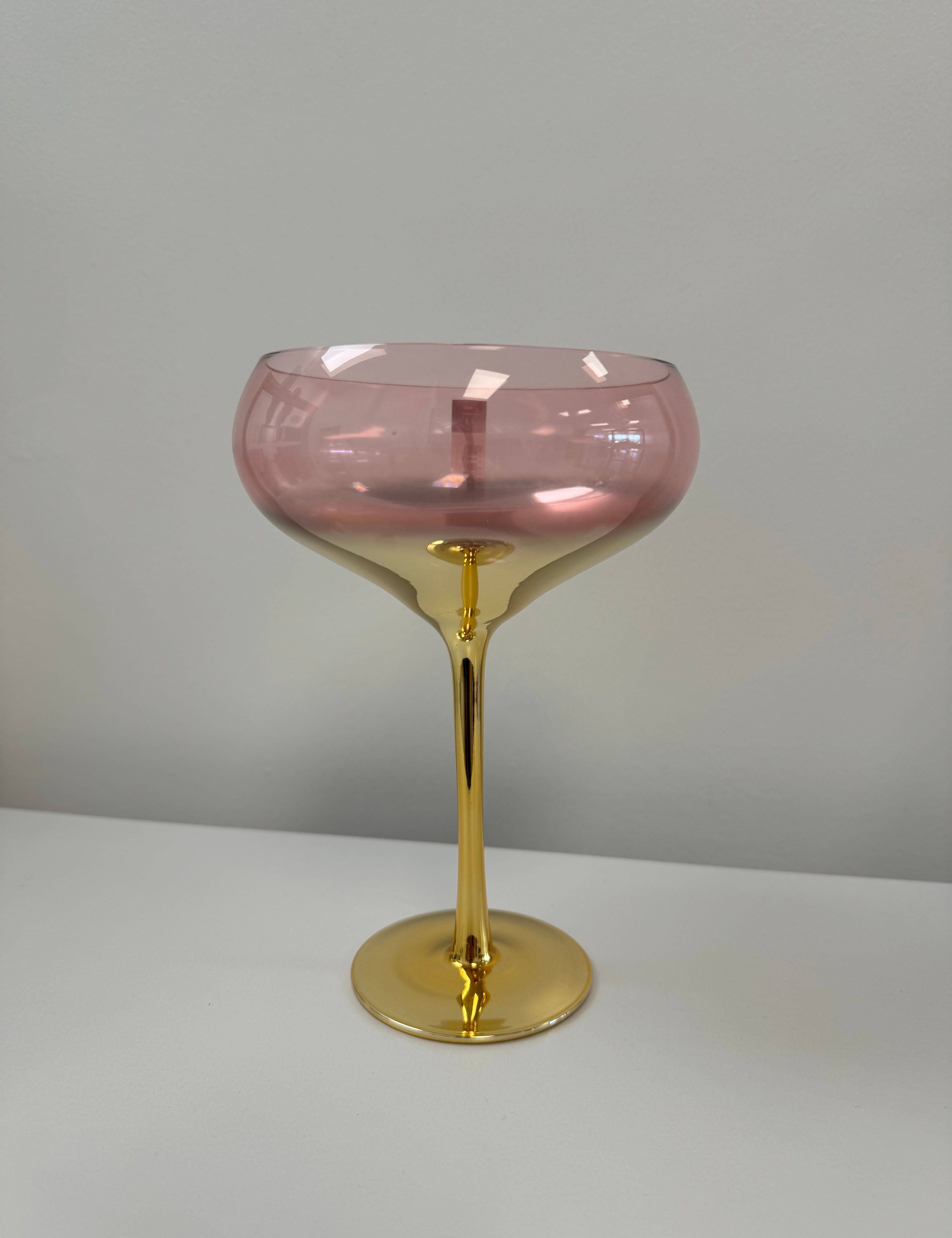 Colorful Frosted Martini Gold Trimmed Gilded Coupes