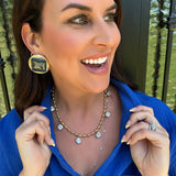 Crystal Drop Charms Gold Necklace