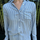 Z Supply River Plaid Button Up in Blue Velvet