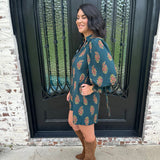 Lorenzo Dress in Hunter Green (S-2X)