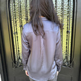 Spanx Better Than Silk Button Down Shirt in Earth Stone