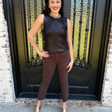 Metallic Crewneck Sweater in Black