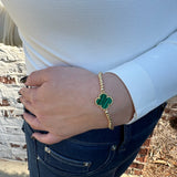 Single Color Clover Stretch Beaded Bracelet in Multiple Colors