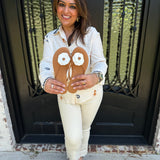 Emmy Embroidered Shirt with RicRac in Ivory