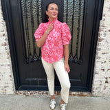 Tropical Linen Button Up
