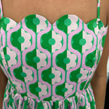 Kelly Scalloped Dress in Green