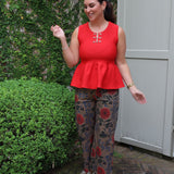 Sarah Top in Scarlet