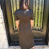 Tania Rhinestone Stud Midi Dress in Black