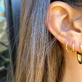 Small Solid Huggies in Gold