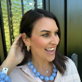 Organic Shape Resin Clear & Gold Hoop Earrings