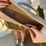 Andi Crocodile Long Clutch in Beige