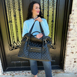 Quilted Weekender Bag in Black