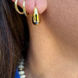 Tiny Gold Hollow Teardrop Earrings