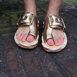 4ccccees Mellow Glow Sandals in Brass