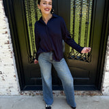 Yeni Button Up Top in Ink