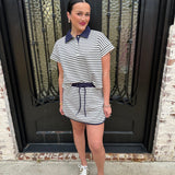 In My Errands Set in Navy and White