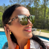 Diff Meredith II Himalyan Tortoise Taupe Mirror Sunglasses