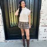 Braxton Plaid Skort in Brown