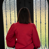 Cody Quarter Zip Sweatshirt in Red