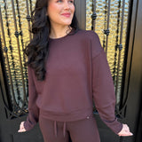 Spanx AirEssentials Crewneck in Truffle Brown