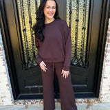 Spanx AirEssentials Wide Leg Pant in Truffle Brown Petite