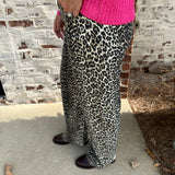 Drawstring Jeans in Leopard Print