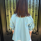 Molly Mock Neck Puff Sleeve in Mint